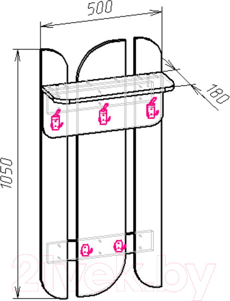Изображение товара Вешалка для одежды Мебель-Класс Порто-3/Бел-ДС