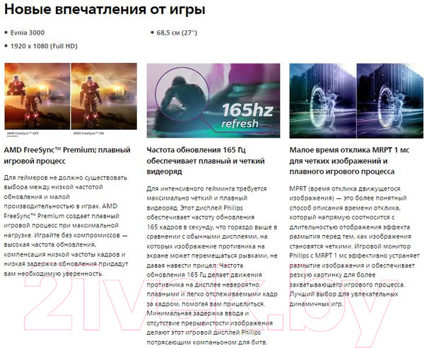 Изображение товара Монитор Philips Evnia Gaming 27M1N3200ZS/01