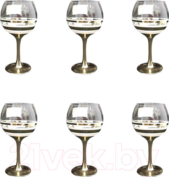 Изображение товара Набор бокалов Glasstar Line Gold LNK224-411-3 (6шт)