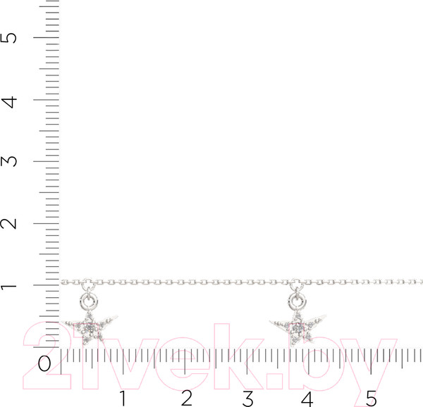 Изображение товара Браслет на ногу из серебра ZORKA 0640054.ZZ (28см, с фианитами)