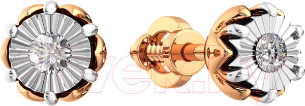 Изображение товара Серьги из комбинированного золота ZORKA 3D00134.14K.B (с бриллиантами)