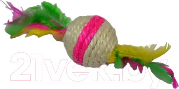 Изображение товара Игрушка для кошек Ekia Мяч с перьями EK113