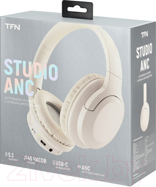 Изображение товара Беспроводные наушники TFN Studio ANC / TFN-HS-BT350BG (бежевый)