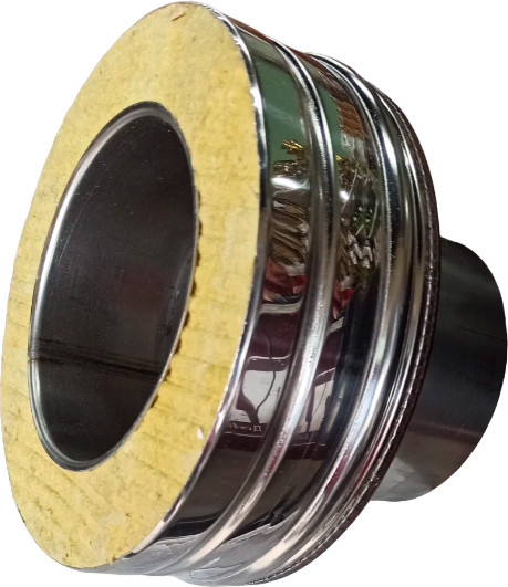 Изображение товара Переходник для дымохода КПД ф130/130x200 (нержавеющая сталь)