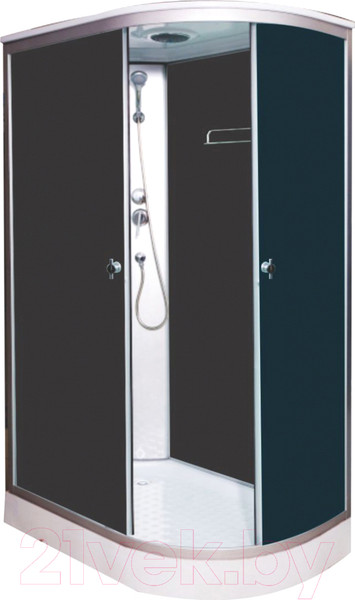 Изображение товара Душевая кабина Водный мир ВМ-877 L 80x120 (черный/тонированное стекло)