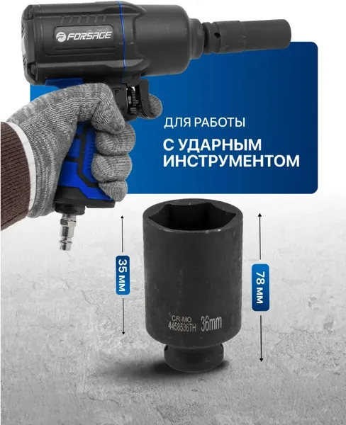 Изображение товара Головка слесарная Forsage F-4458536TH (5465)