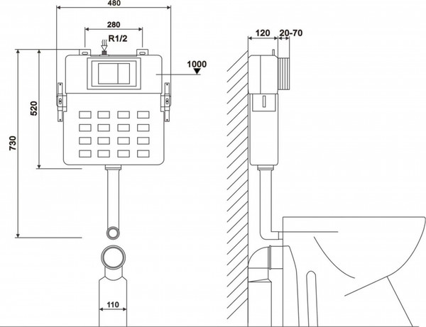 Изображение товара Смывной бачок скрытого монтажа Abber AC0104