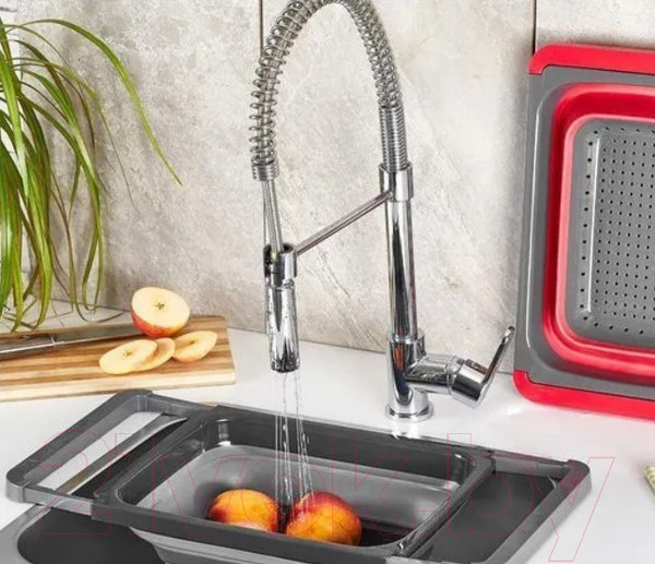 Изображение товара Дуршлаг Qluxplastic Прямоугольный складной с выдвижными ручками / L-00852