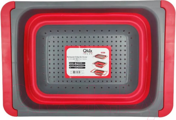 Изображение товара Дуршлаг Qluxplastic Прямоугольный складной с выдвижными ручками / L-00852