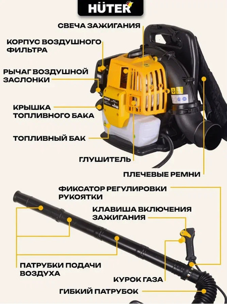 Изображение товара Воздуходувка бензиновая Huter GB-52S (70/13/46)