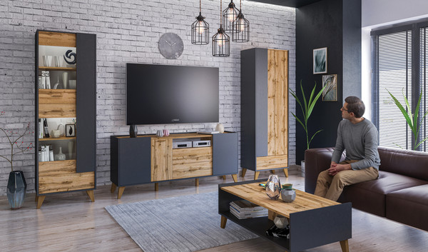 Изображение товара Шкаф Мебель-Неман Сканди МН-036-35 (1) (дуб вотан/графит)