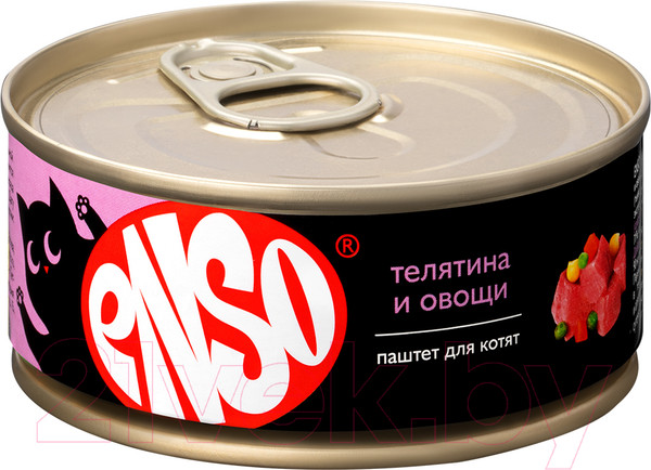 Изображение товара Влажный корм для кошек ENSO Паштет телятина овощи 020/365189 (100г)