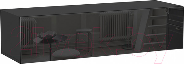 Изображение товара Шкаф навесной НК Мебель Point тип-35 / 71778724 (черный/черный глянец)