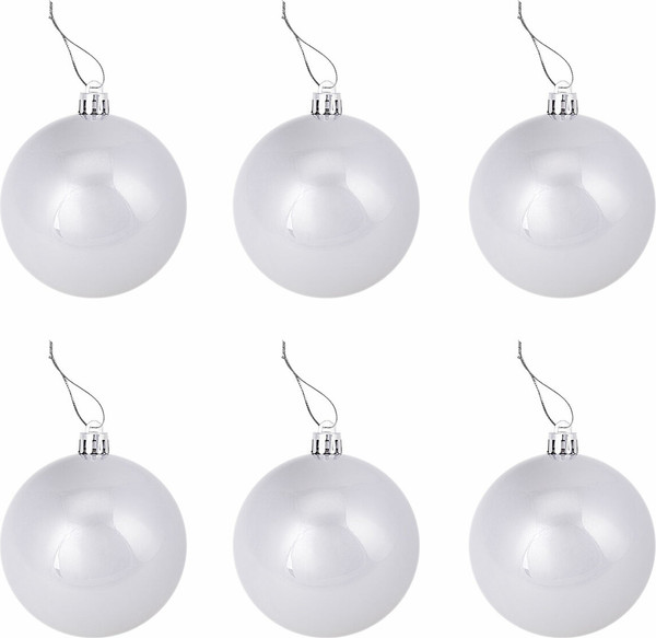 Изображение товара Набор шаров новогодних Золотая сказка Eden Colors / 591977 (24шт, серебристый/жемчужный)