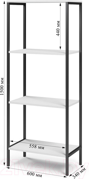 Изображение товара Стеллаж Mio Tesoro Joy Loft (белый/черный)