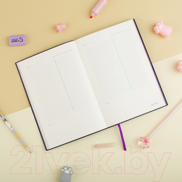 Изображение товара Ежедневник Meshu Сat Walk. Purple Rebel А5 / MS_53620 (136л)