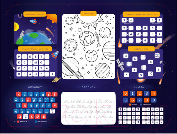 Изображение товара Комплект мебели с детским столом Ника КА3/К (солнечная система)