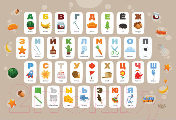 Изображение товара Комплект мебели с детским столом Ника КАМ-Р/1 (с азбукой бежевый)