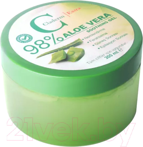 Изображение товара Гель для тела Claderm Aloe Vera Soothing 98% Успокаивающий и Увлажняющий (300мл)