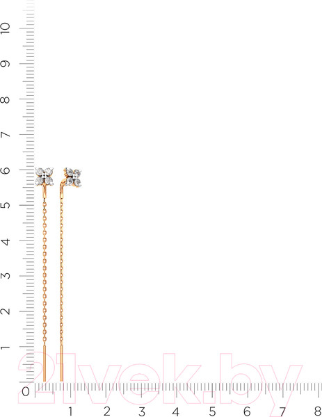 Изображение товара Серьги из розового золота ZORKA 3101110.14K.R.ZZ (с фианитами)