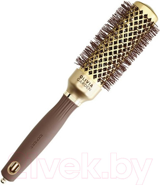 Изображение товара Расческа Olivia Garden Термобрашинг Expert Blowout Shine Wavy Bristles Gold&Brown (35мм)