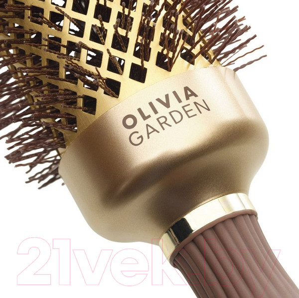 Изображение товара Расческа Olivia Garden Термобрашинг Expert Blowout Shine Wavy Bristles Gold&Brown (45мм)