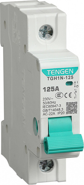 Изображение товара Выключатель нагрузки Tengen TGH1N-125 1P 100A 1M / TEN340008