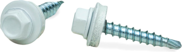 Изображение товара Саморез ЕКТ Кровельный с резиновой прокладкой 4.8х35 сверло PT1 / V023083 (200шт, RAL 9003)