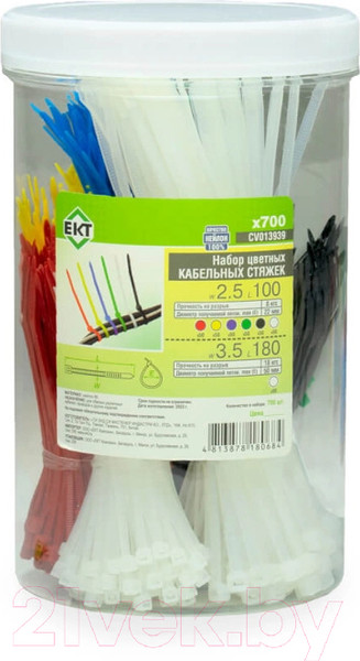 Изображение товара Стяжка для кабеля ЕКТ CV013939 (700шт)