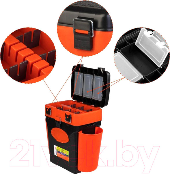 Изображение товара Ящик рыболовный Helios FishBox 1105037 (10л, оранжевый)