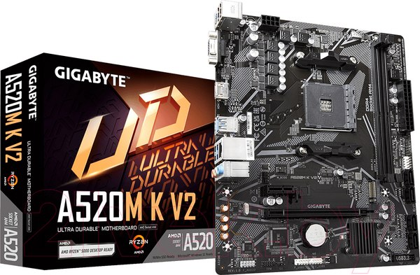 Изображение товара Материнская плата Gigabyte A520M K V2 1.1
