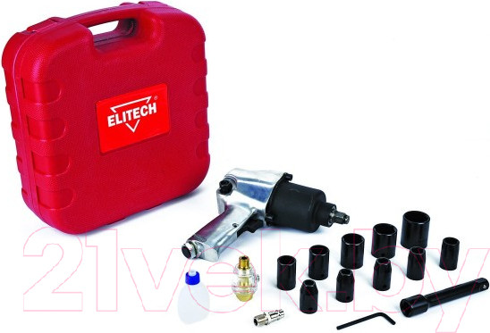 Изображение товара Пневмогайковерт Elitech 0704.013000 (с набором)