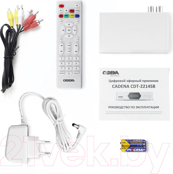Изображение товара Тюнер цифрового телевидения Cadena CDT-2214SB (белый)