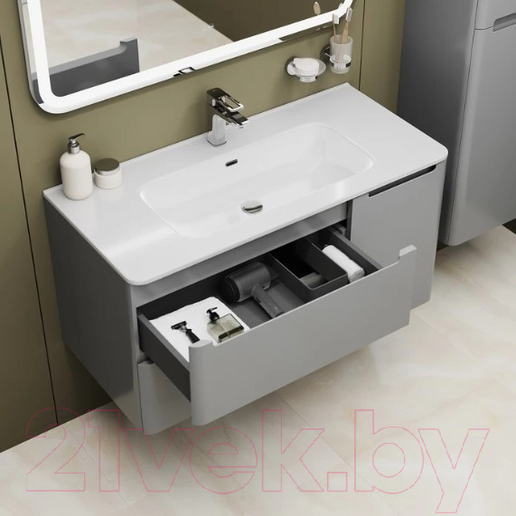 Изображение товара Тумба с умывальником IDDIS Edifice EDI10L0i95K (светло-серый)