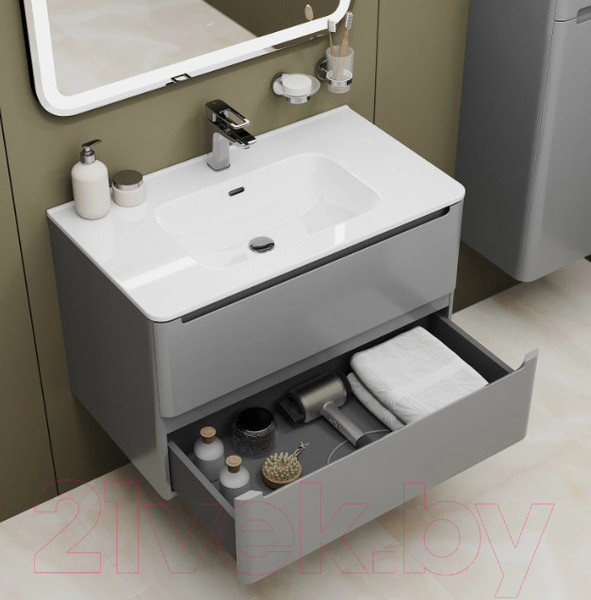 Изображение товара Тумба с умывальником IDDIS Edifice EDI80L0i95K (светло-серый)