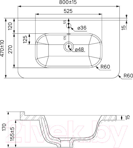 Изображение товара Тумба с умывальником IDDIS Edifice EDI80L0i95K (светло-серый)