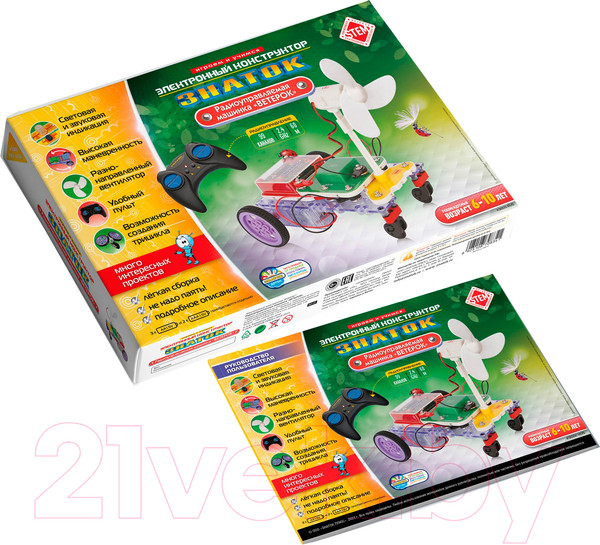 Изображение товара Конструктор электромеханический Знаток Машинка Ветерок / ZP-70039