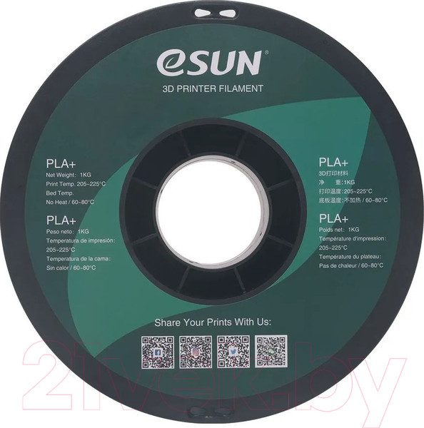 Изображение товара Пластик для 3D-печати eSUN PLA+ Filament / т0036459 (1.75мм, 1кг, космический синий)