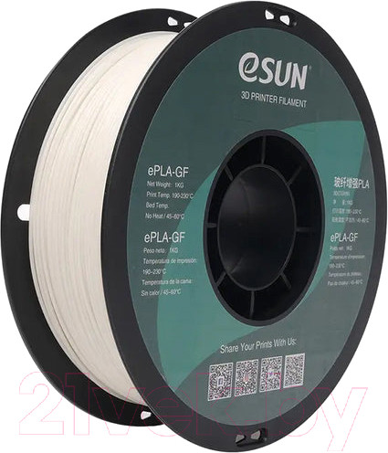 Изображение товара Пластик для 3D-печати eSUN ePLA-GF Filament / т0036463 (1.75мм, 1кг, натуральный)