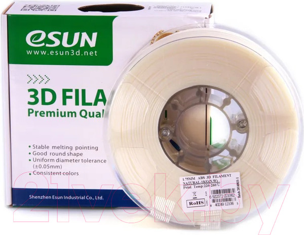 Изображение товара Пластик для 3D-печати eSUN eABS-HS Filament / т0036465 (1.75мм, 1кг, натуральный)