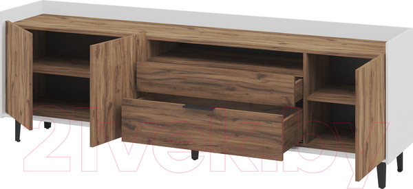 Изображение товара Тумба Мебель-Неман Модена МН-048-04-Ц3 (дуб эллисон темный/белый гладкий)