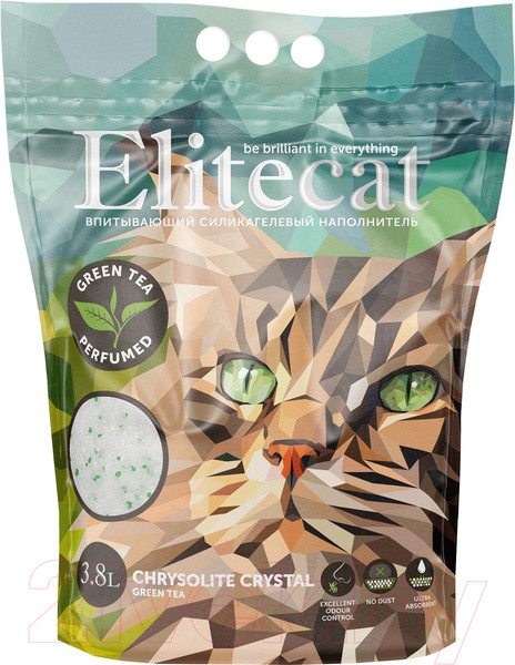 Изображение товара Наполнитель для туалета EliteCat Chrysolite Green Tea 4891/EC (3.8л/1.67кг)