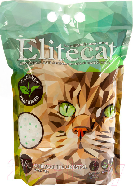 Изображение товара Наполнитель для туалета EliteCat Chrysolite Green Tea 4891/EC (3.8л/1.67кг)