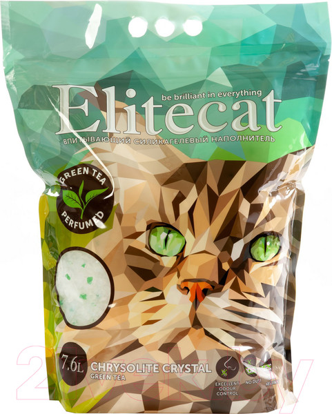 Изображение товара Наполнитель для туалета EliteCat Chrysolite Green Tea 4893/EC (7.6л/3.42кг)