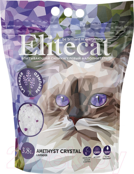 Изображение товара Наполнитель для туалета EliteCat Chrysolite Crystal Lavender 4898/EC (3.8л/1.67кг)