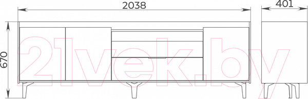 Изображение товара Тумба Мебель-Неман Модена МН-048-04-Ц2 (персидский жемчуг/лунный камень)