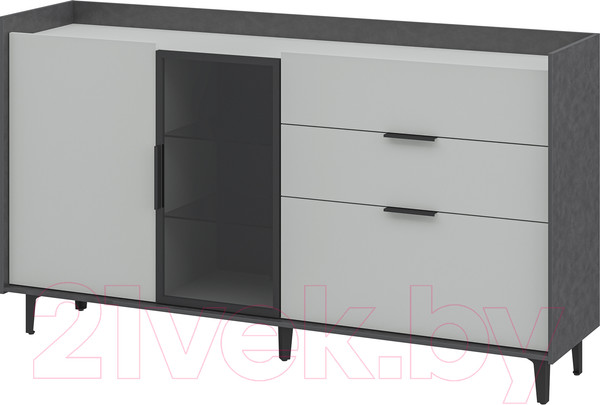 Изображение товара Тумба Мебель-Неман Модена МН-048-05-Ц1 (лунный камень/металл бруклин/черный/графит)