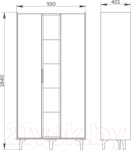 Изображение товара Шкаф с витриной Мебель-Неман Модена МН-048-01-Ц1 (лунный камень/металл бруклин/черный/графит)