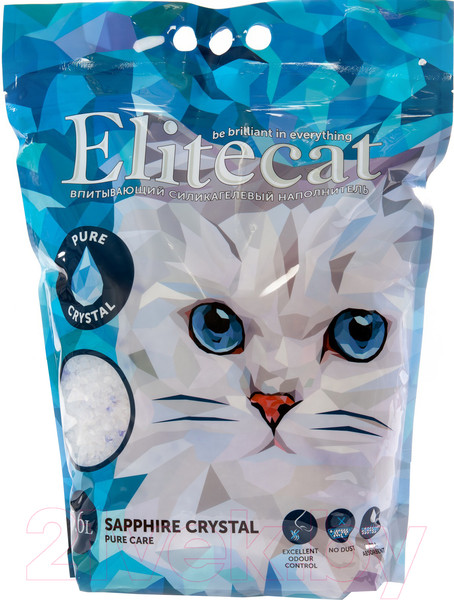 Изображение товара Наполнитель для туалета EliteCat Crystal Pure 4892/EC (7.6л/3.42кг)