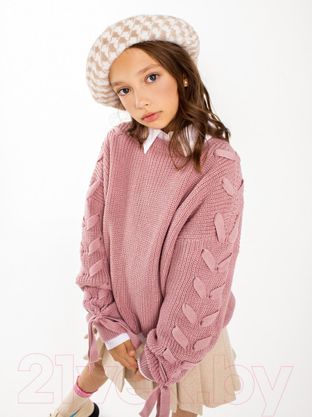 Изображение товара Джемпер детский Amarobaby Knit Wear / AB-OD21-KNITW2602/27-128 (пудровый, р.128)
